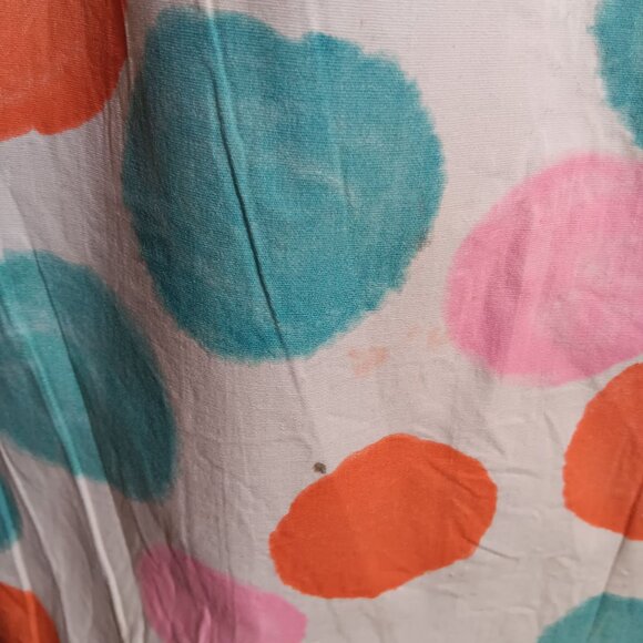 Girs 12 Vintage Dress Polka Dot Sleeveless Cotton 1950's Ruffle Hem Union Made - Picture 4 of 7